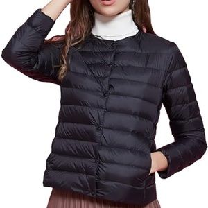 Uniqlo Ultra Light 90% Down 10% Feather Women Puffer Jacket Navy Zip Up Size XXS